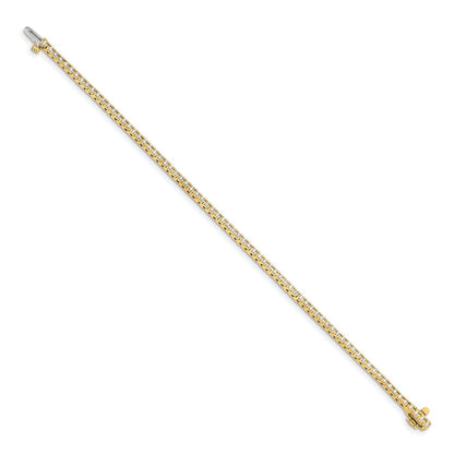 14K Yellow Gold Complete 1.25 Carat Round Aa Diamond 4 Prong 7 Inch Tennis Bracelet