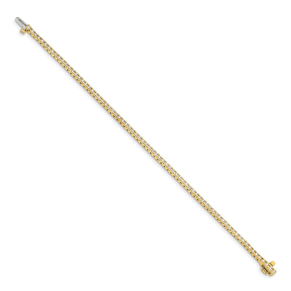 14K Yellow Gold Complete 1.25 Carat Round Aaa Diamond 4 Prong 7 Inch Tennis Bracelet