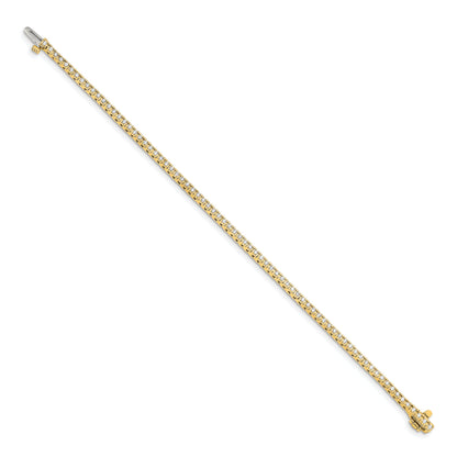 14K Yellow Gold Complete 1.25 Carat Round Vs Diamond 4 Prong 7 Inch Tennis Bracelet