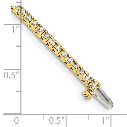 14K Yellow Gold Complete 1.25 Carat Round A Diamond 4 Prong 7 Inch Tennis Bracelet