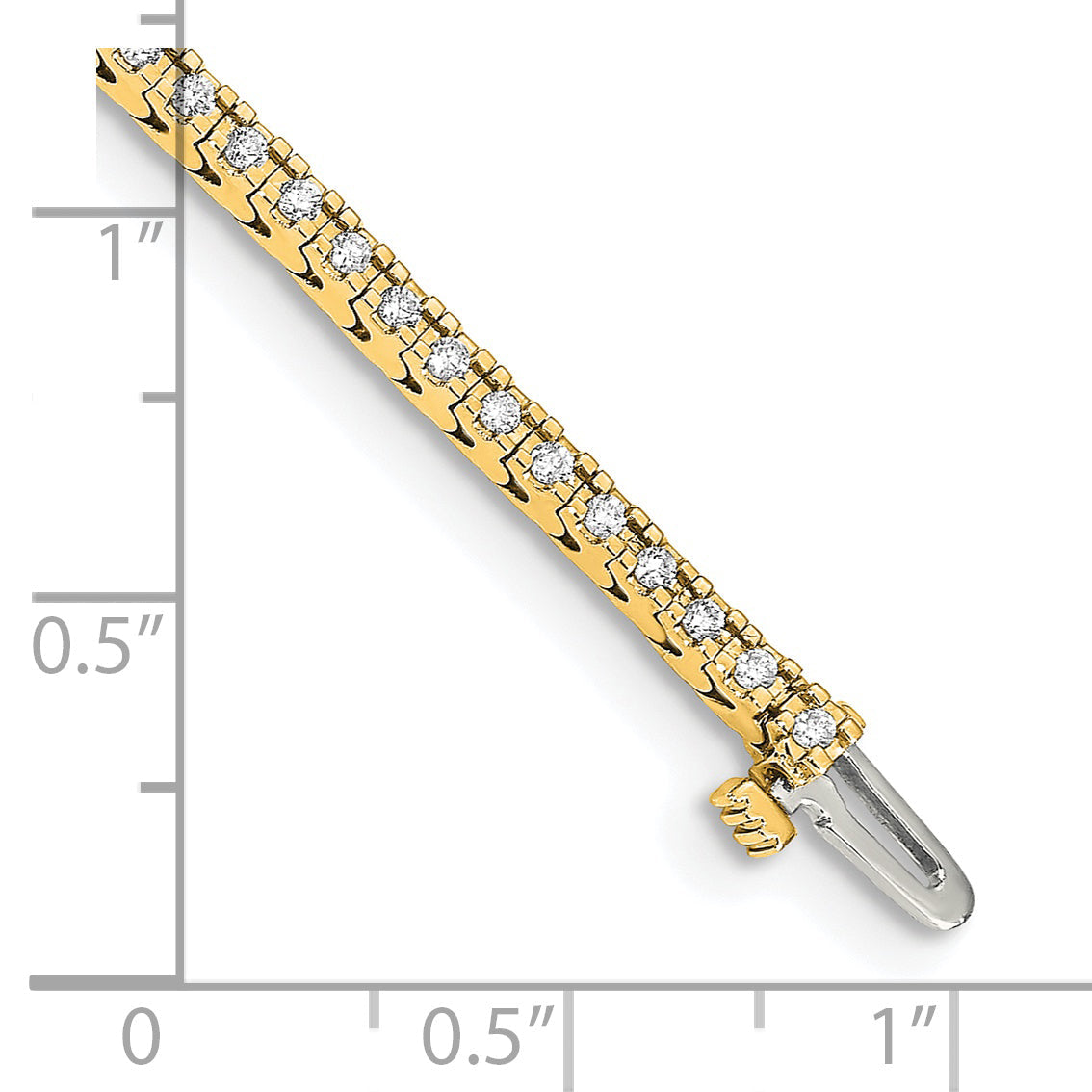 14K Yellow Gold Complete 1.25 Carat Round Vs Diamond 4 Prong 7 Inch Tennis Bracelet