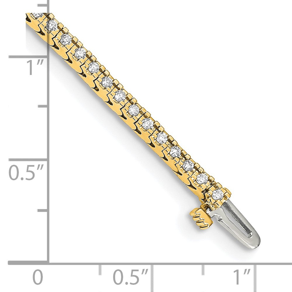 14K Yellow Gold Complete 1.25 Carat Round Aa Diamond 4 Prong 7 Inch Tennis Bracelet