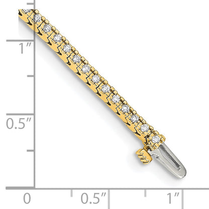 14K Yellow Gold Complete 1.25 Carat Round Aa Diamond 4 Prong 7 Inch Tennis Bracelet