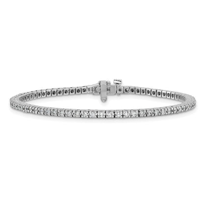 14K White Gold Complete 1.25 Carat Round Aa Diamond 4 Prong 7 Inch Tennis Bracelet