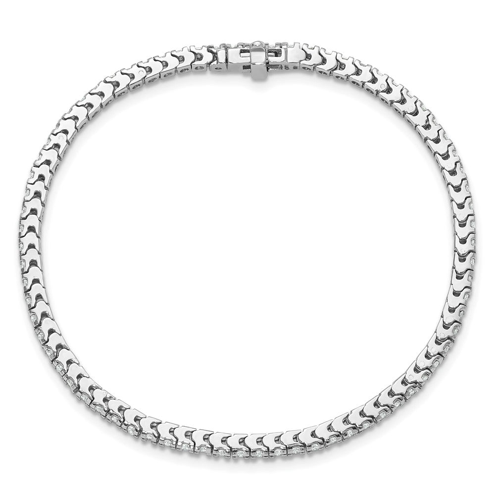 14K White Gold Complete 1.25 Carat Round Aa Diamond 4 Prong 7 Inch Tennis Bracelet