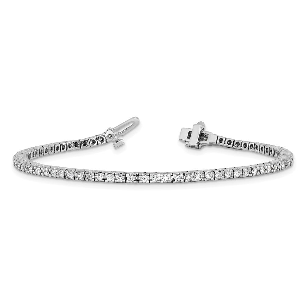 14K White Gold Complete 1.25 Carat Round Aa Diamond 4 Prong 7 Inch Tennis Bracelet