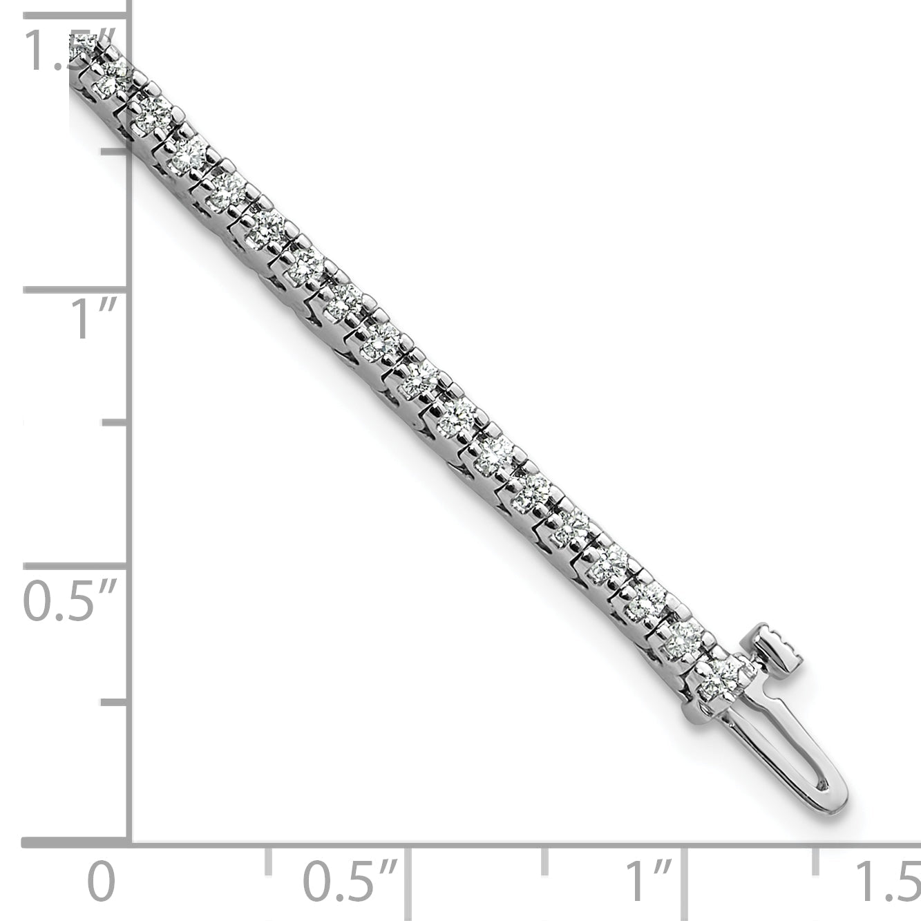 14K White Gold Complete 1.25 Carat Round Vs Diamond 4 Prong 7 Inch Tennis Bracelet