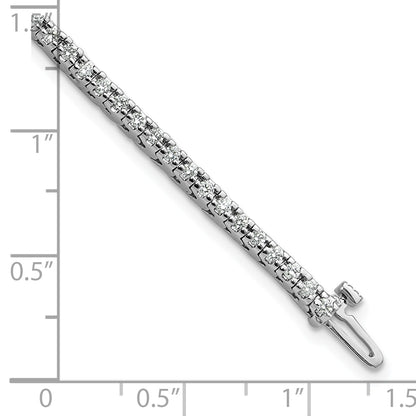 14K White Gold Complete 1.25 Carat Round A Diamond 4 Prong 7 Inch Tennis Bracelet