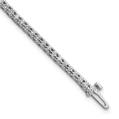 14K White Gold Complete 1.25 Carat Round Aa Diamond 4 Prong 7 Inch Tennis Bracelet