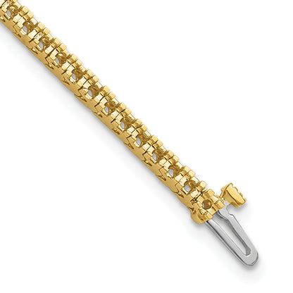 14K Yellow Gold Complete 17 Carat Round Aa Diamond 4 Prong 7 Inch Tennis Bracelet