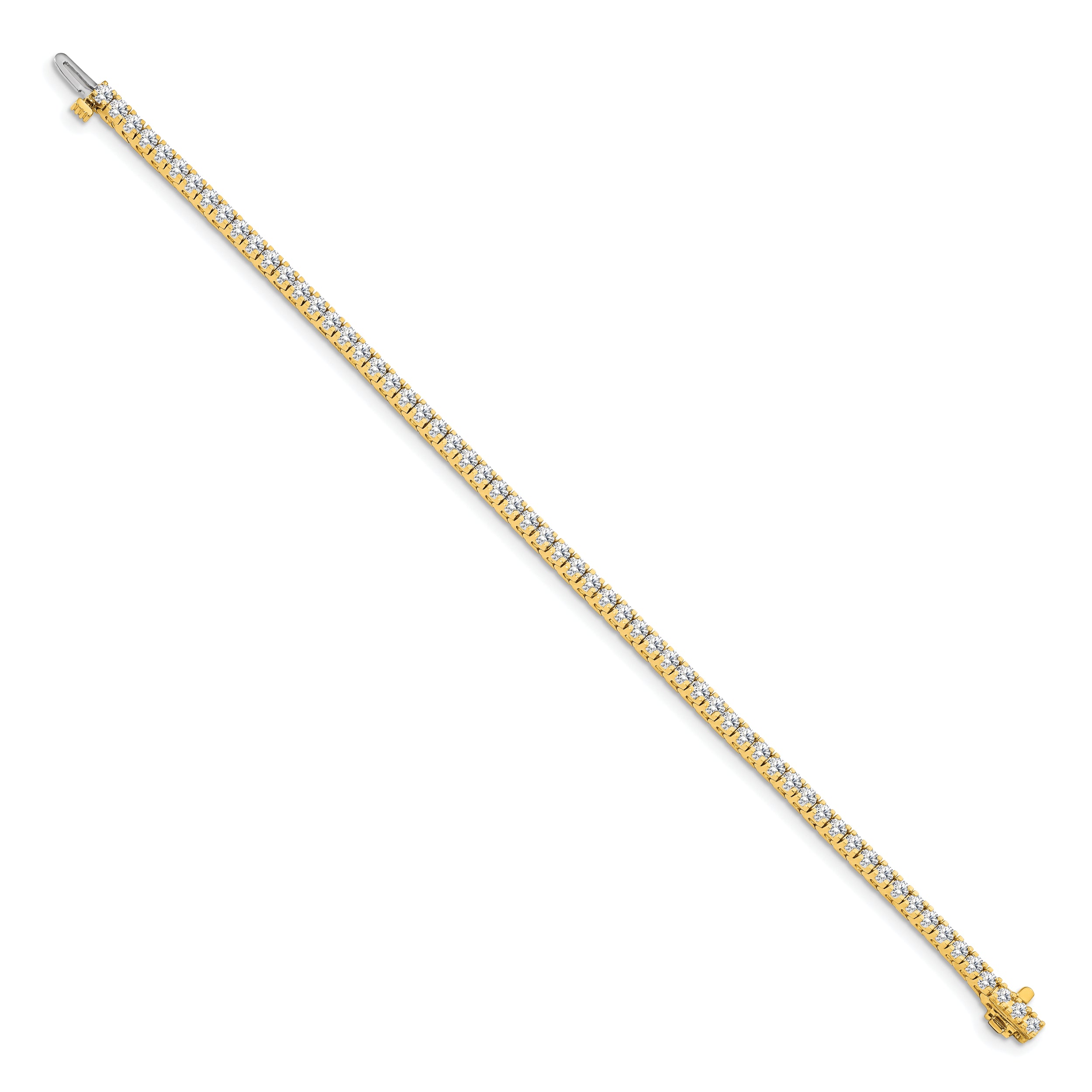 14k Yellow Gold 2 1/6 Ct. Lab Grown Diamond VS/SI+ G+ Round Tennis Bracelet