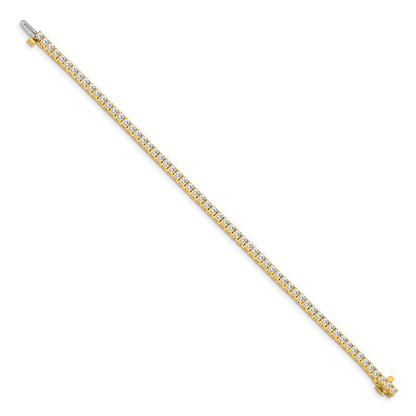 14k Yellow Gold 2 1/6 Ct. Lab Grown Diamond VS/SI+ G+ Round Tennis Bracelet