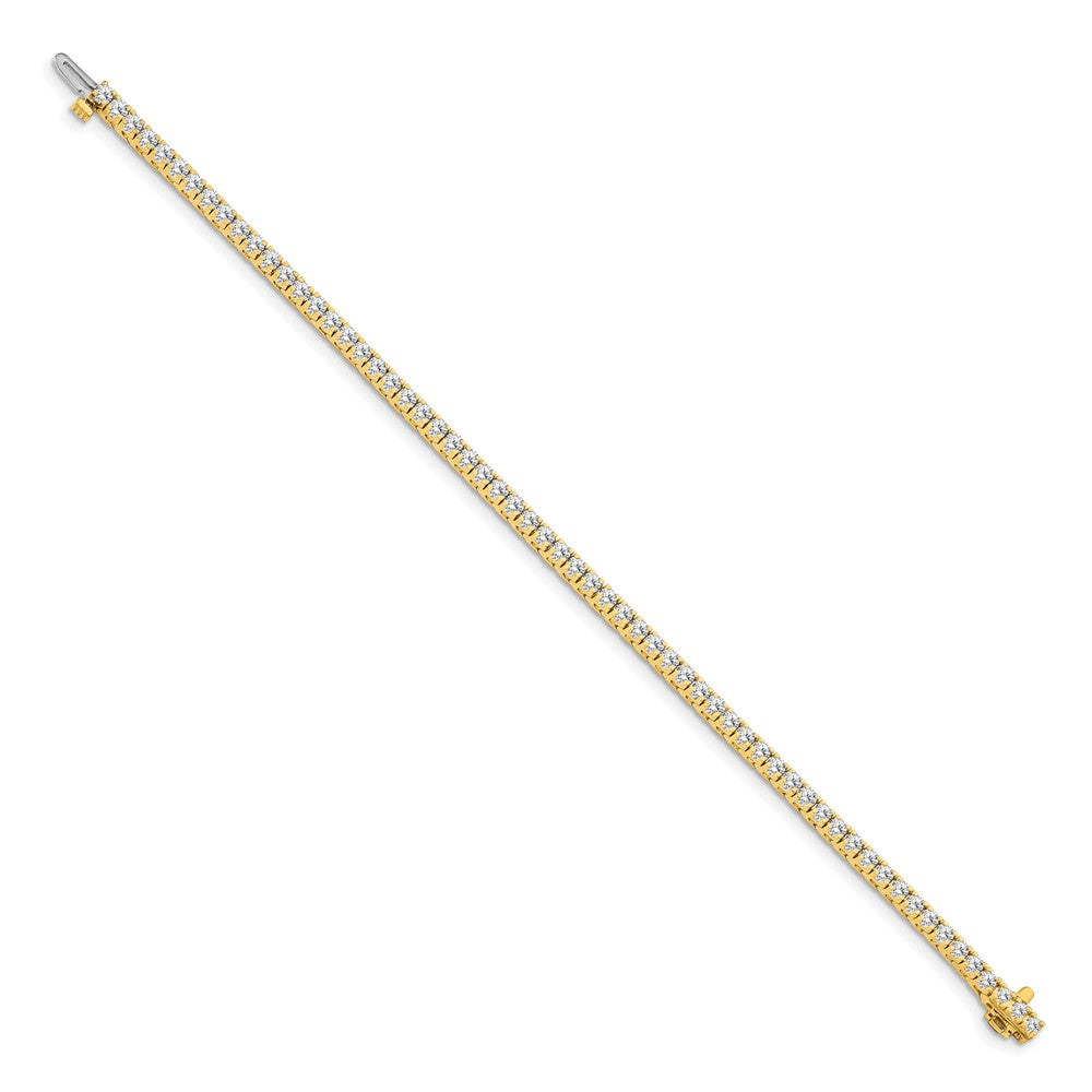 14K Yellow Gold Complete 2.17 Carat Round Vs Diamond 4 Prong 7 Inch Tennis Bracelet