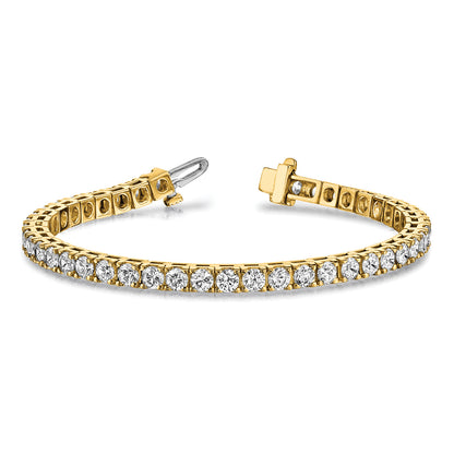 14k Yellow Gold 2 1/6 Ct. Lab Grown Diamond VS/SI+ G+ Round Tennis Bracelet
