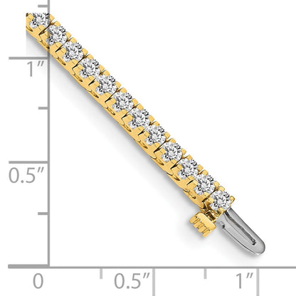 14K Yellow Gold Complete 2.17 Carat Round Aa Diamond 4 Prong 7 Inch Tennis Bracelet