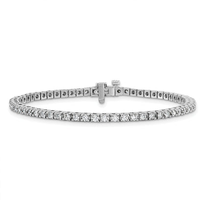14K White Gold Complete 2.17 Carat Round Vs Diamond 4 Prong 7 Inch Tennis Bracelet