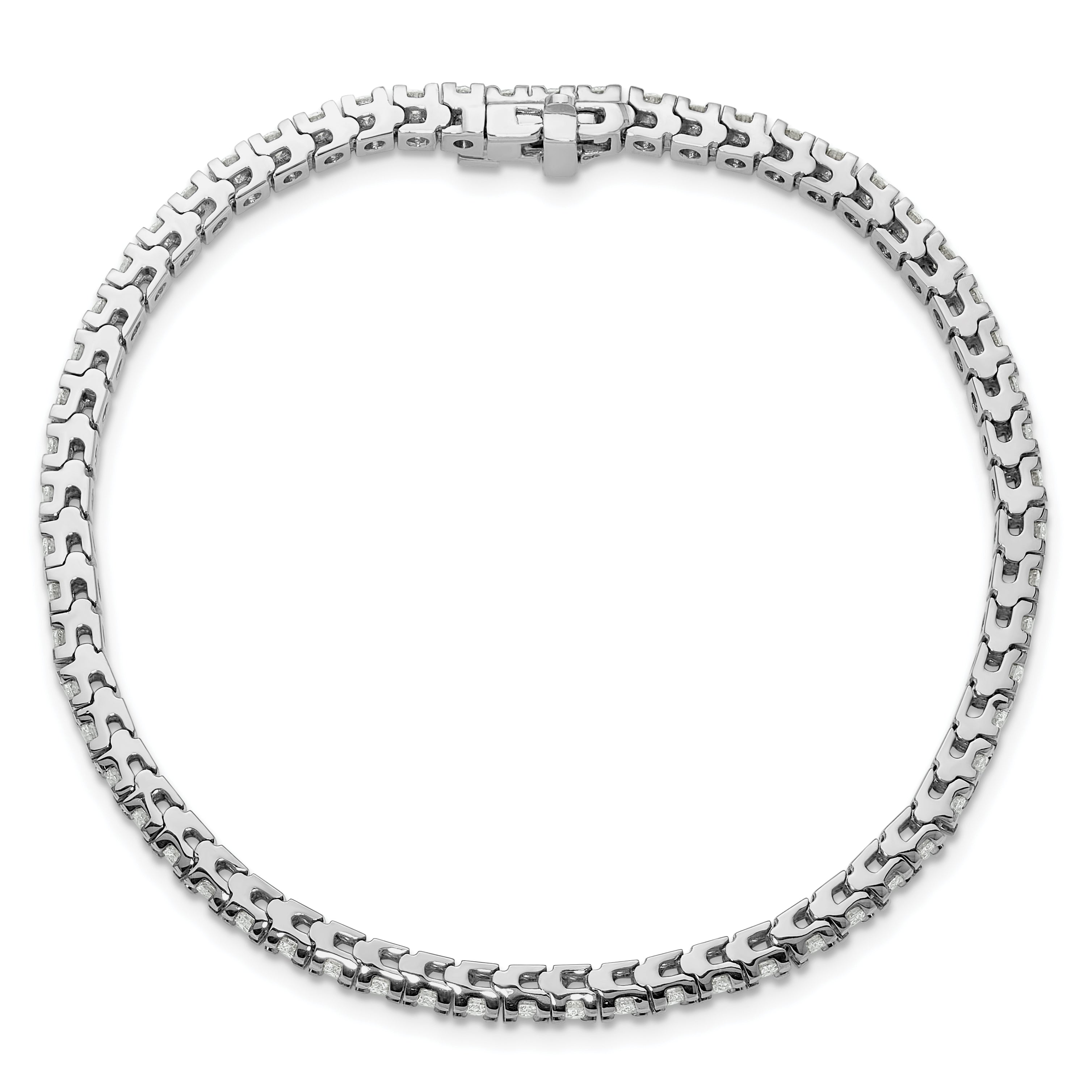 14K White Gold Complete 2.17 Carat Round Vs Diamond 4 Prong 7 Inch Tennis Bracelet