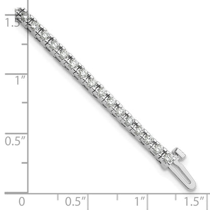 14K White Gold Complete 2.17 Carat Round Vs Diamond 4 Prong 7 Inch Tennis Bracelet