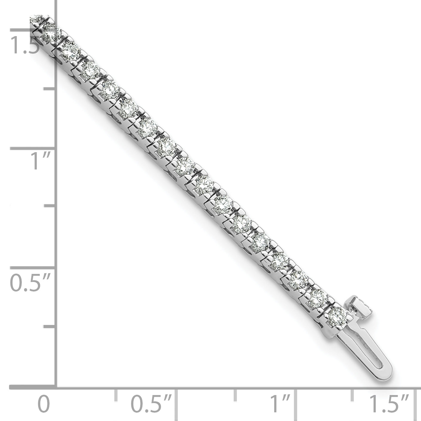 14K White Gold Complete 2.17 Carat Round Vs Diamond 4 Prong 7 Inch Tennis Bracelet