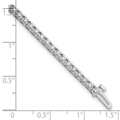 14K White Gold Complete 2.17 Carat Round Vs Diamond 4 Prong 7 Inch Tennis Bracelet