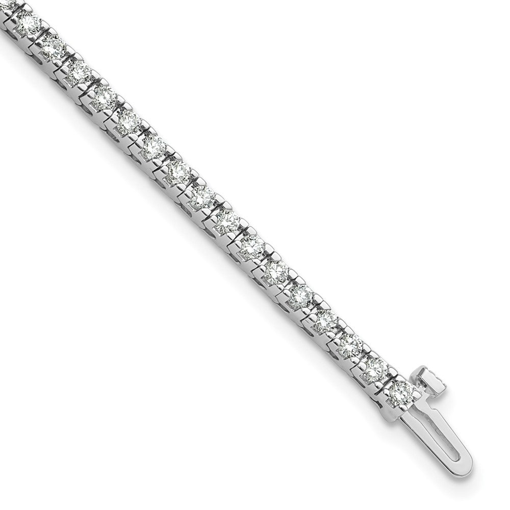 14K White Gold Complete 2.17 Carat Round Vs Diamond 4 Prong 7 Inch Tennis Bracelet