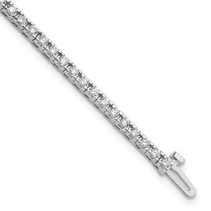14K White Gold Complete 2.17 Carat Round Aa Diamond 4 Prong 7 Inch Tennis Bracelet