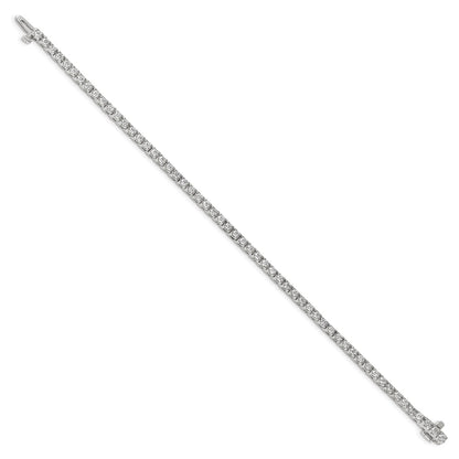 14K White Gold Complete 2.18 Carat Round Aa Diamond 4 Prong 7 Inch Tennis Bracelet