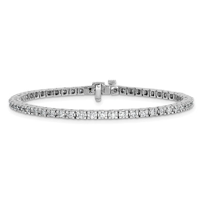 14K White Gold Complete 2.18 Carat Round Vs Diamond 4 Prong 7 Inch Tennis Bracelet