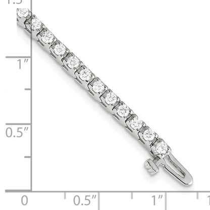 14K White Gold Complete 2.18 Carat Round Aaa Diamond 4 Prong 7 Inch Tennis Bracelet
