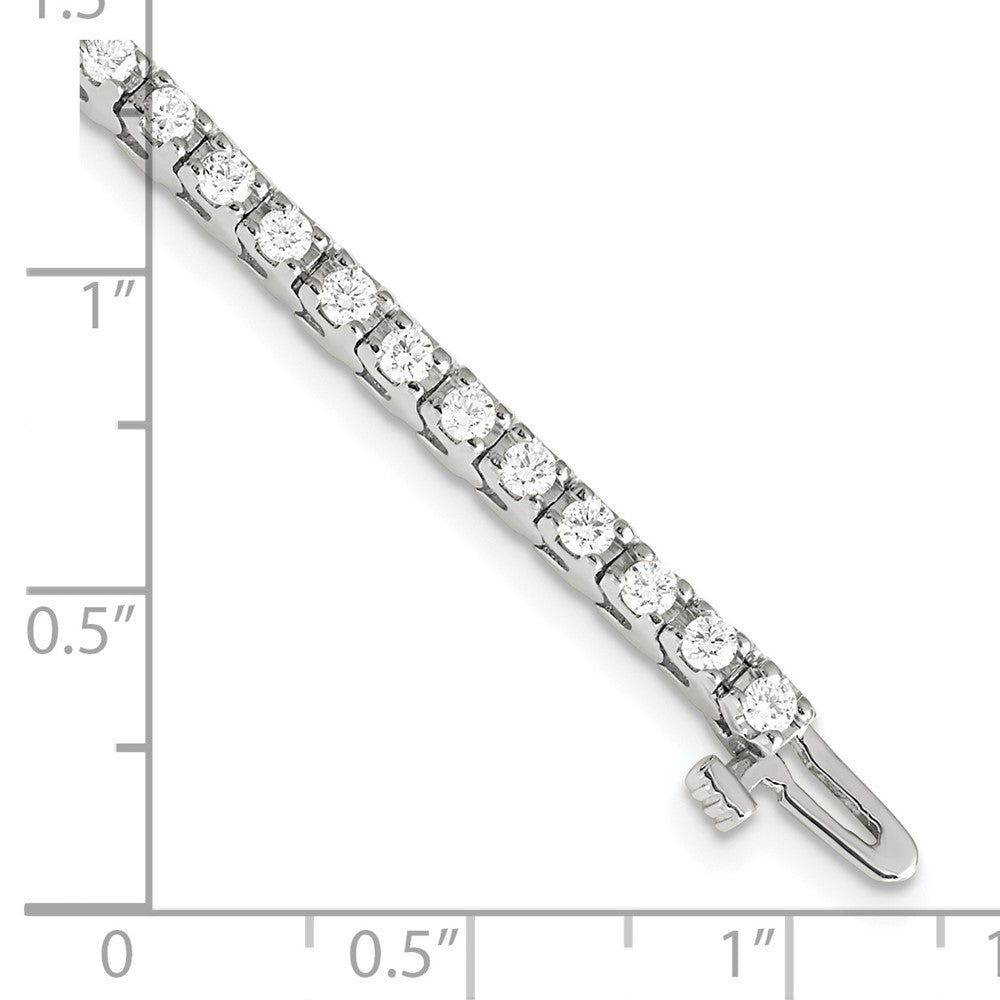 14K White Gold Complete 2.18 Carat Round Vs Diamond 4 Prong 7 Inch Tennis Bracelet