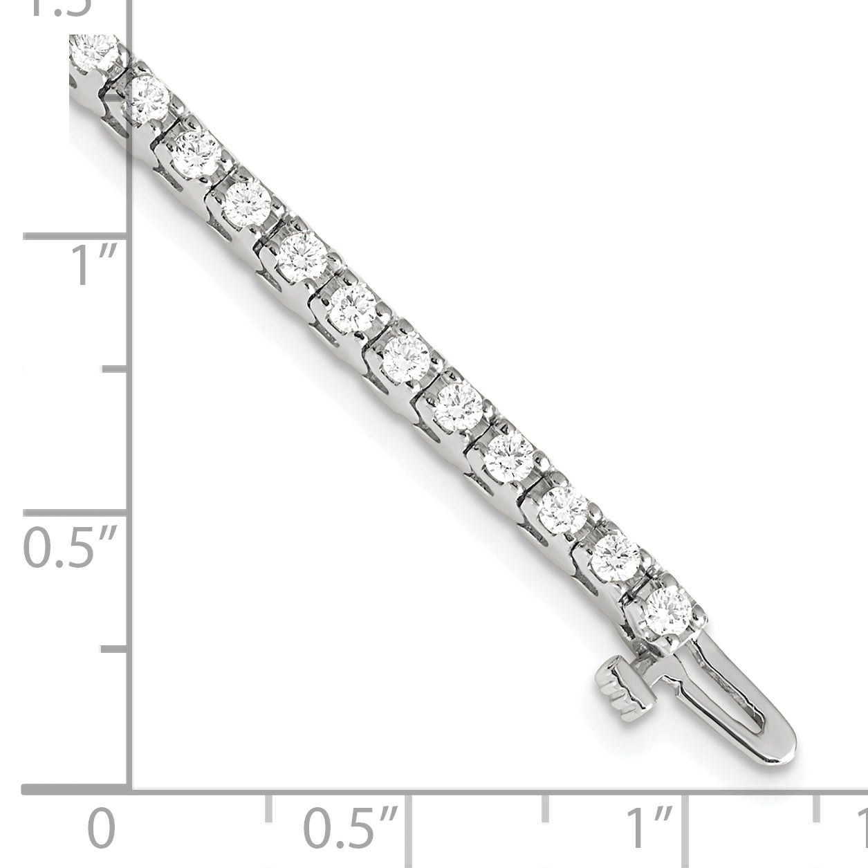 14K White Gold Complete 2.18 Carat Round A Diamond 4 Prong 7 Inch Tennis Bracelet