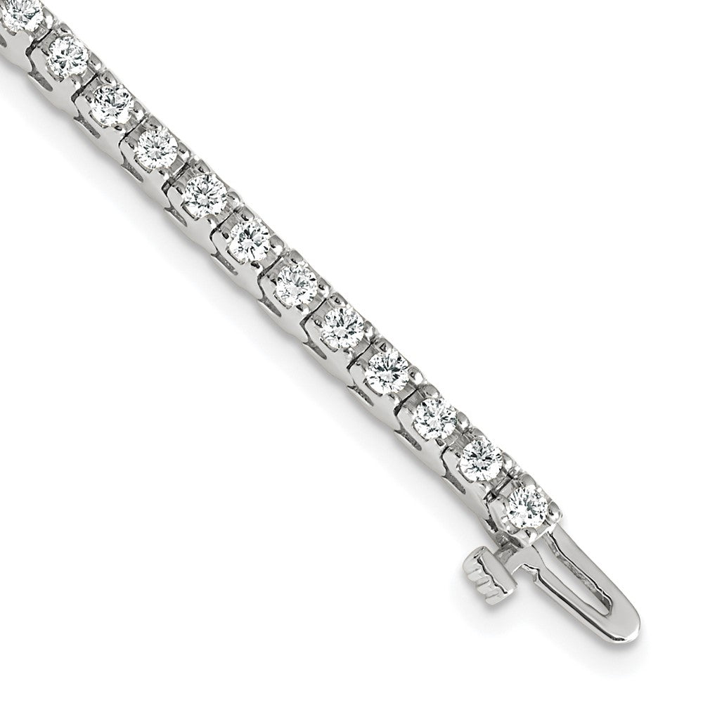 14K White Gold Complete 2.18 Carat Round Vs Diamond 4 Prong 7 Inch Tennis Bracelet