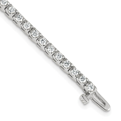 14K White Gold Complete 2.18 Carat Round Aa Diamond 4 Prong 7 Inch Tennis Bracelet