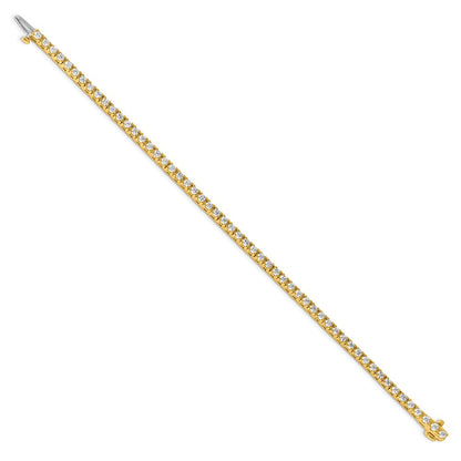 14K Yellow Gold Complete 2.86 Carat Round Aa Diamond 4 Prong 7 Inch Tennis Bracelet