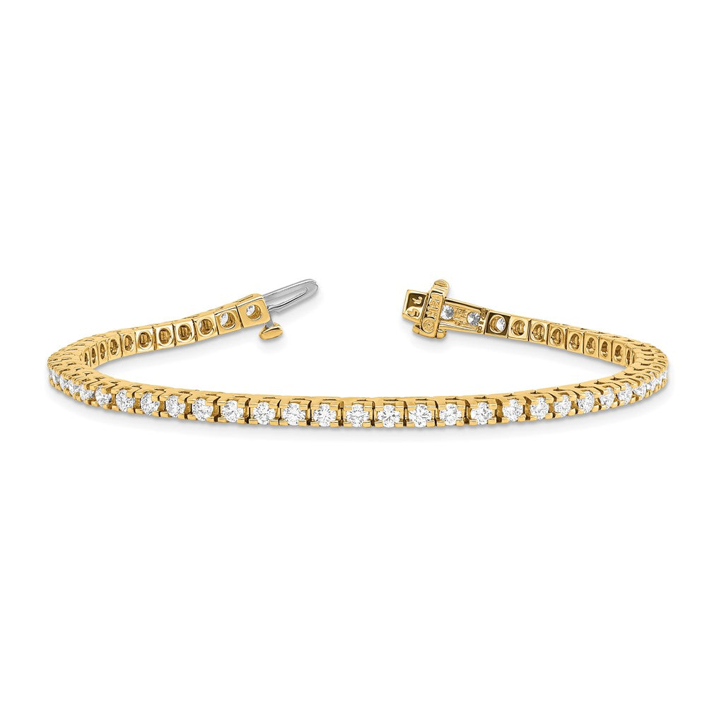 14k Yellow Gold 2 7/8 Ct. Lab Grown Diamond VS/SI+ G+ Round Tennis Bracelet