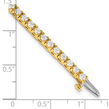 14K Yellow Gold Complete 2.86 Carat Round Vs Diamond 4 Prong 7 Inch Tennis Bracelet
