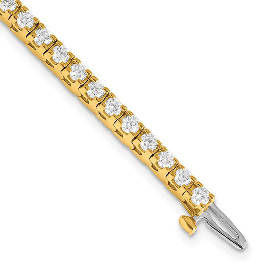 14k Yellow Gold 2 7/8 Ct. Lab Grown Diamond VS/SI+ G+ Round Tennis Bracelet