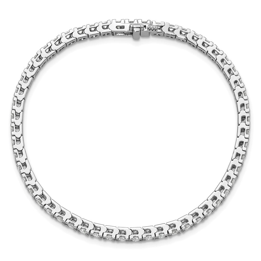 14K White Gold Complete 2.86 Carat Round Aaa Diamond 4 Prong 7 Inch Tennis Bracelet