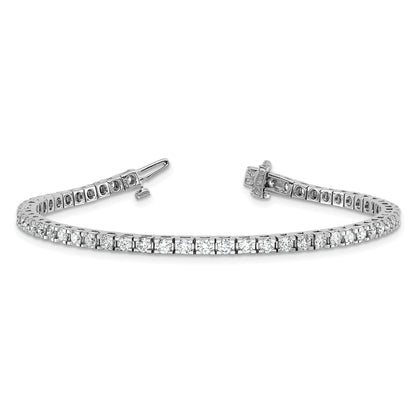 14K White Gold Complete 2.86 Carat Round Aaa Diamond 4 Prong 7 Inch Tennis Bracelet