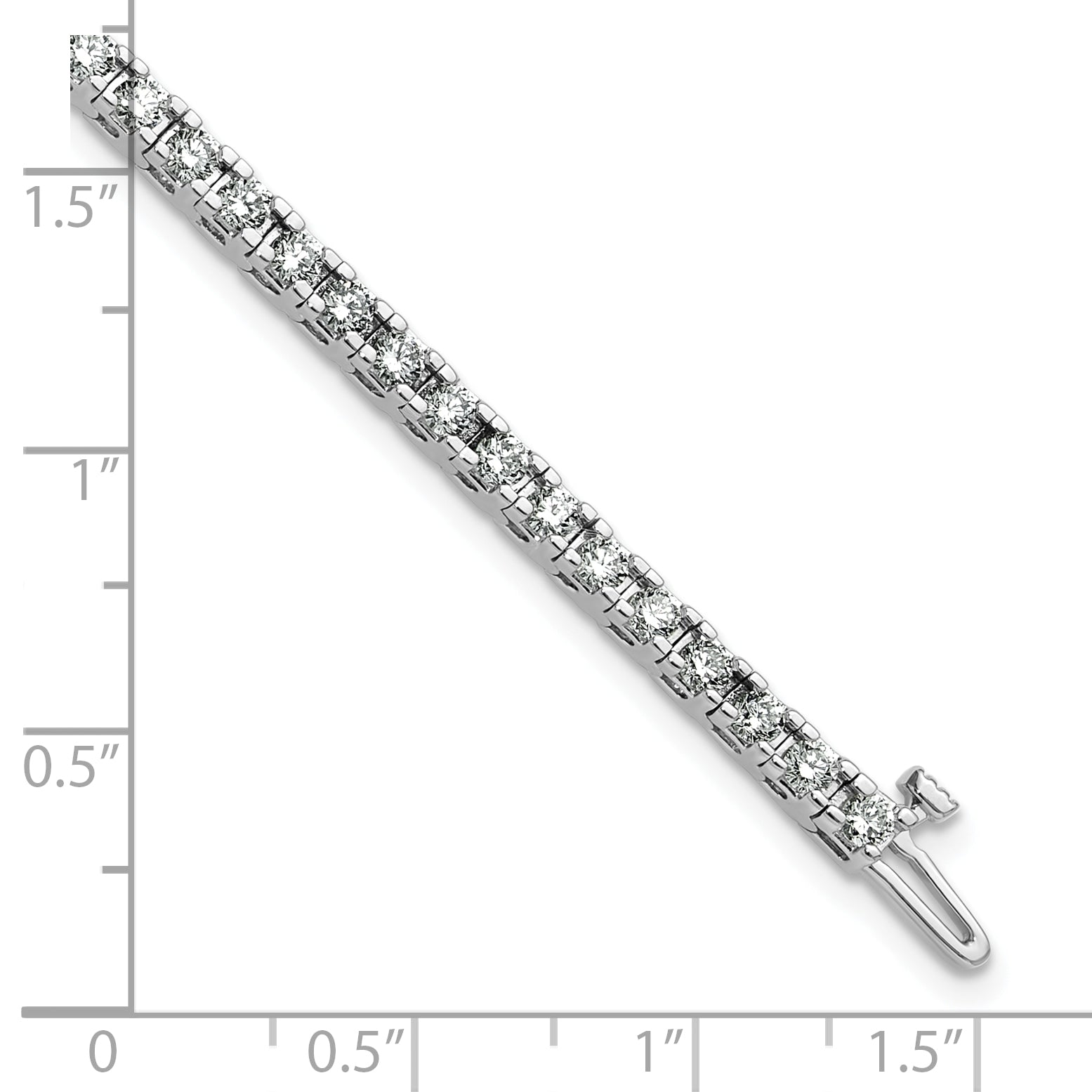 14K White Gold Complete 2.86 Carat Round Vs Diamond 4 Prong 7 Inch Tennis Bracelet