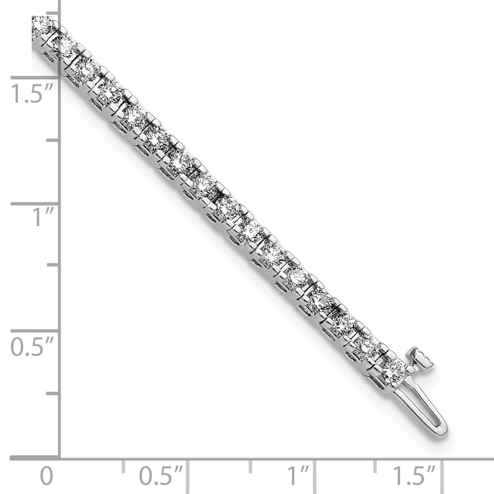 14K White Gold Complete 2.86 Carat Round Aa Diamond 4 Prong 7 Inch Tennis Bracelet