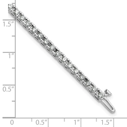 14K White Gold Complete 2.86 Carat Round Aa Diamond 4 Prong 7 Inch Tennis Bracelet