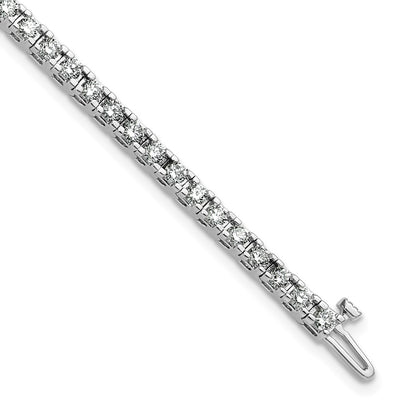 14K White Gold Complete 2.86 Carat Round Aa Diamond 4 Prong 7 Inch Tennis Bracelet