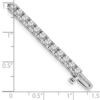 14K White Gold Complete 4.1 Carat Round Vs Diamond 4 Prong 7 Inch Tennis Bracelet
