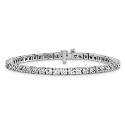 14K White Gold Complete 4.65 Carat Round Aa Diamond 4 Prong 7 Inch Tennis Bracelet