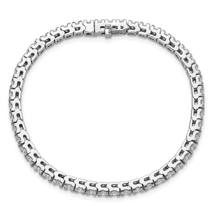14K White Gold Complete 4.65 Carat Round Vs Diamond 4 Prong 7 Inch Tennis Bracelet