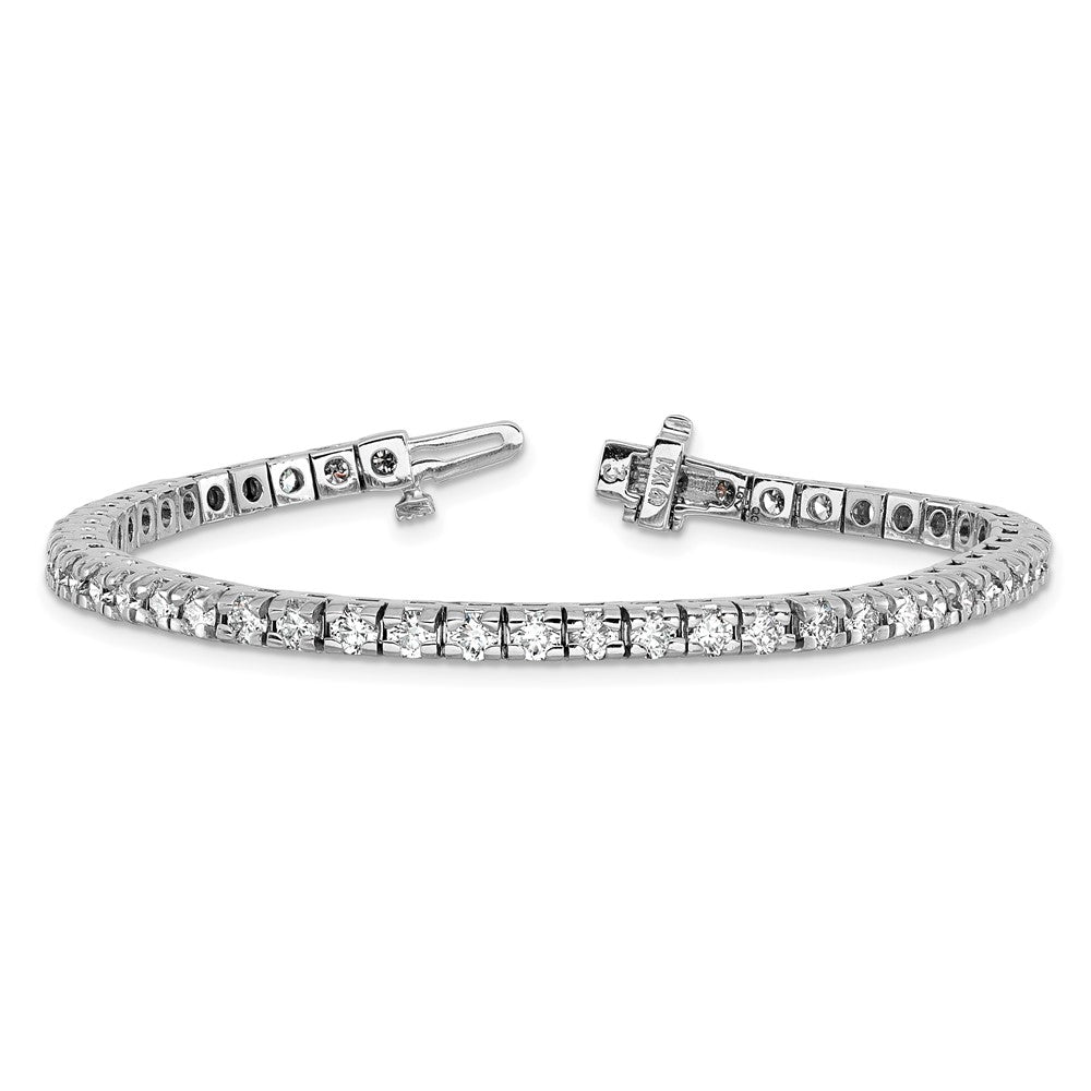 14K White Gold Complete 4.65 Carat Round Vs Diamond 4 Prong 7 Inch Tennis Bracelet