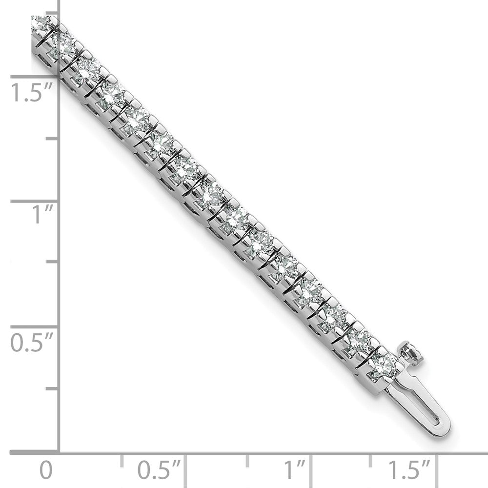 14K White Gold Complete 4.65 Carat Round Aa Diamond 4 Prong 7 Inch Tennis Bracelet