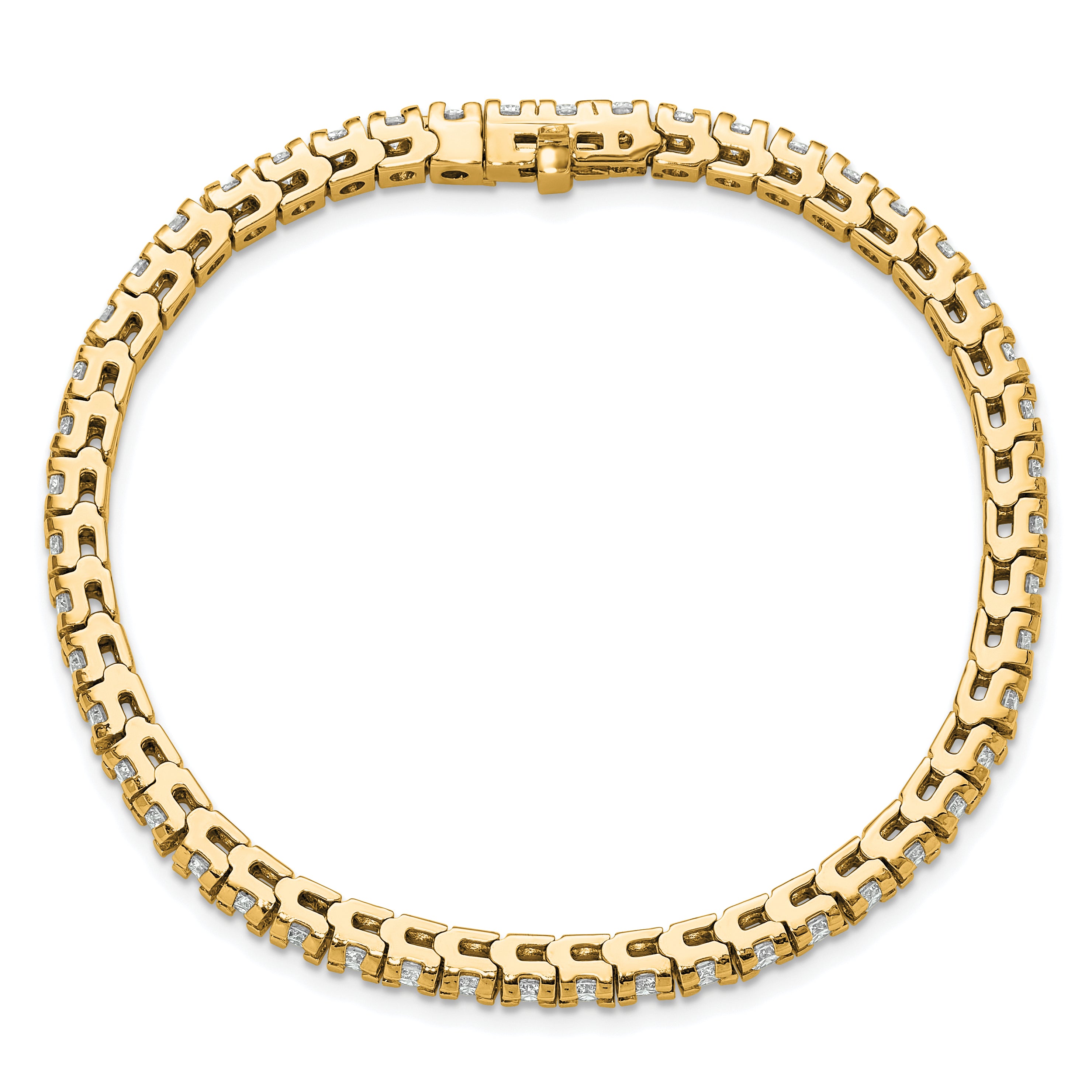 14k Yellow Gold 4 5/8 Ct. Lab Grown Diamond VS/SI+ G+ Round Tennis Bracelet