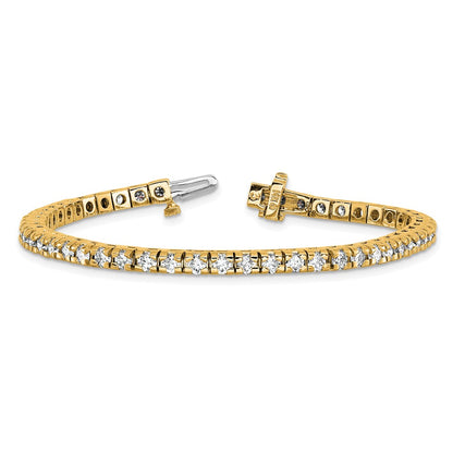 14K Yellow Gold Complete 4.65 Carat Round Vs Diamond 4 Prong 7 Inch Tennis Bracelet